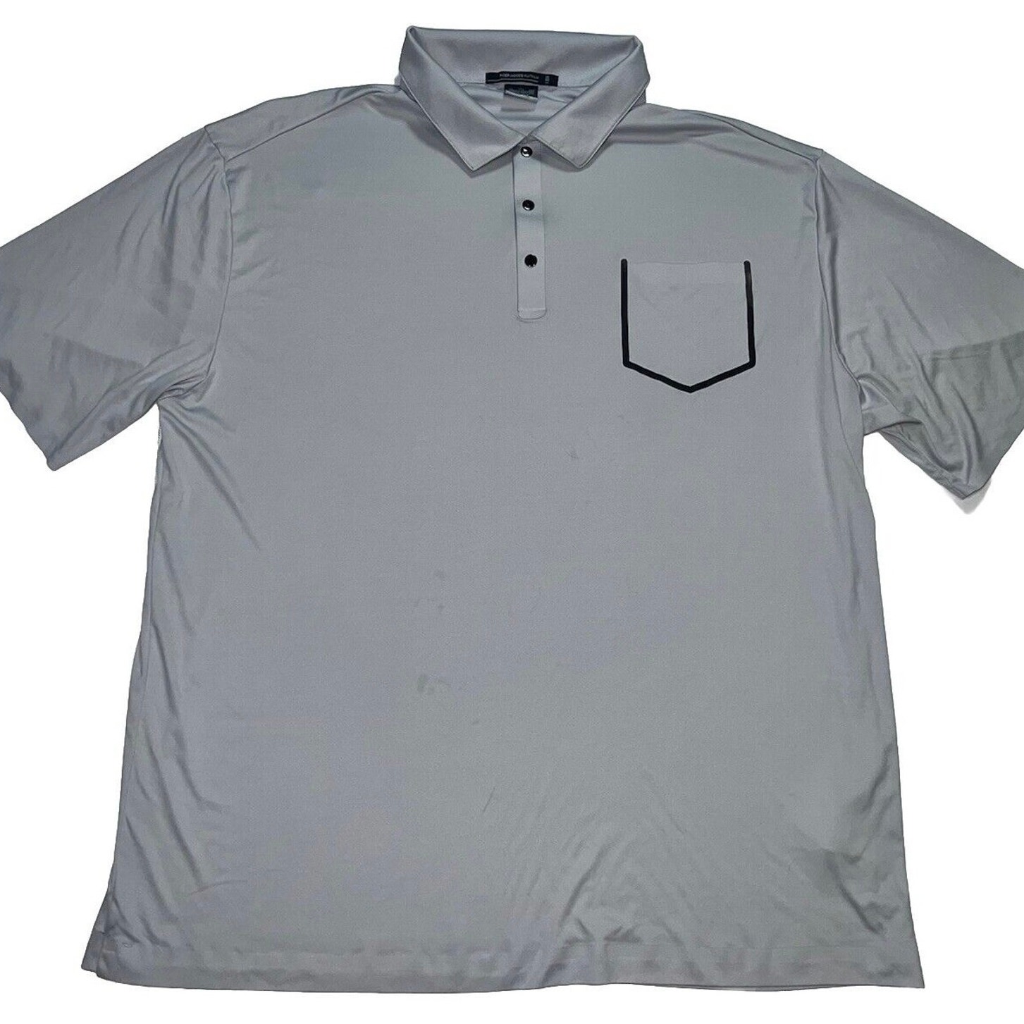 Tiger Woods Platinum Polo Shirt Mens Size Xxl Gray Dri-Fit Golf Snap Button Read